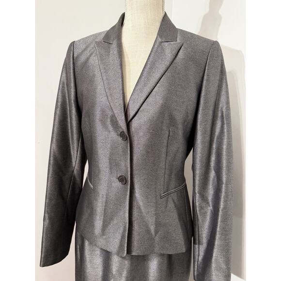 NWT Calvin Klein 2 Piece Business Skirt Suit 'Cha' Charcoal Gray Size 6 BWT $280 - Picture 2 of 4